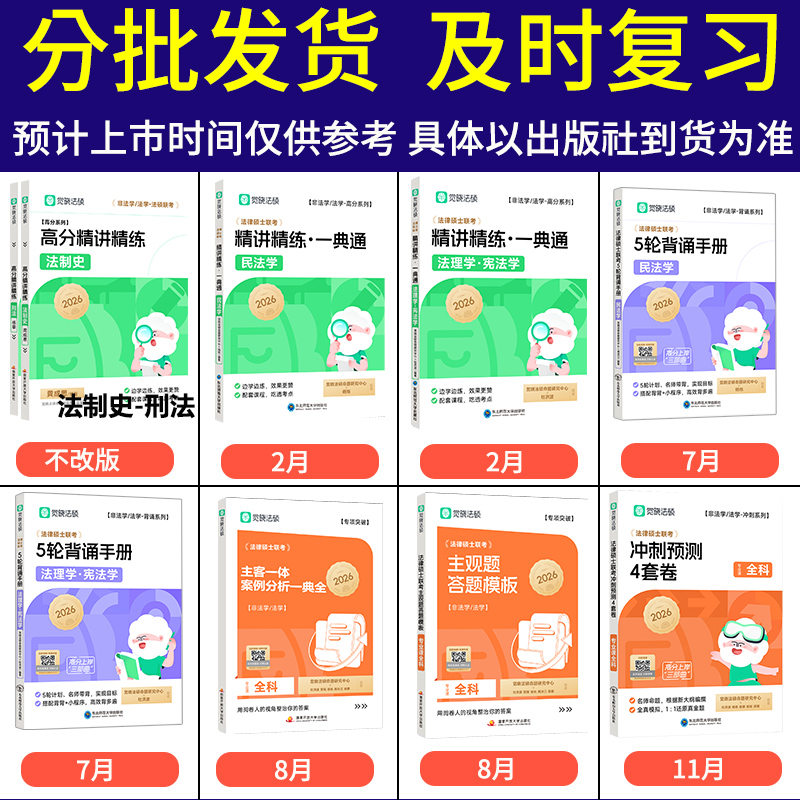 2026觉晓法硕全家桶学习包[精讲一典全2本+5轮背诵2本+主观题+案例分析+4套卷] [正版]新版2026觉晓法硕高分高清大图