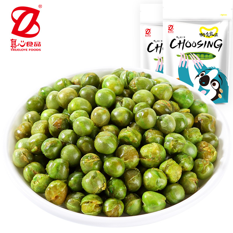 [真心 青豆100g]蟹黄蒜香味小零食散装休闲零食小吃豆子荷兰豆豌豆XM