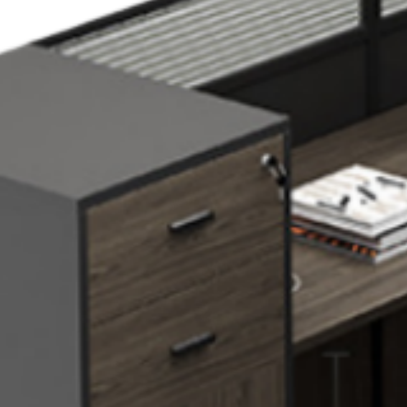 乐琪艺屏风工位+床木质张高清大图