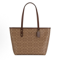 蔻驰(COACH)女包 女士奥莱款经典标志双面老花city30托特包City33单肩包金属马车标C纹斜挎包 F58292 CCQ28-IMXHE