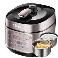 美的(Midea)电压力锅YL50P602家用5L大容量智能多功能双胆高压饭煲