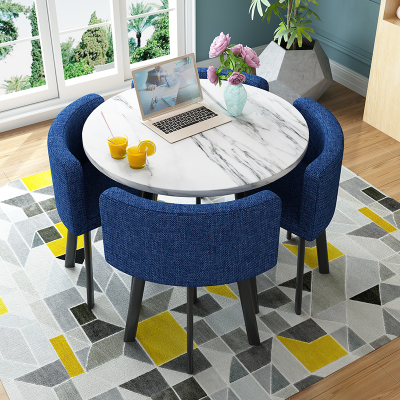 尋木匠简约现代洽谈桌椅组合办公接待店铺会客阳台休闲小圆方形餐饮