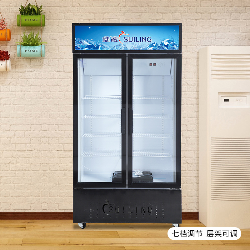 穗凌(SUILING)展示柜商用大冰柜 冷风循环立式冷藏玻璃门 冰柜对开门多门冷饮料柜保鲜冰箱 428升双门[冷风循环]