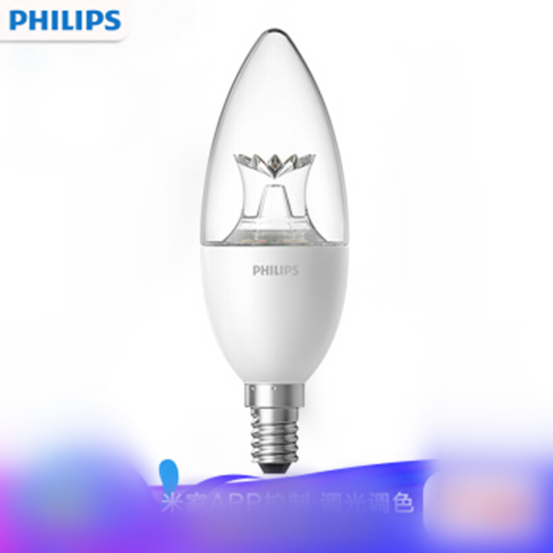 飞利浦(PHILIPS)小米米家智能LED蜡烛灯泡E14小螺口3.5W智睿水晶版 无级调光调色wifi无线控制飞利浦(PHILIPS)小米米家智能LED蜡烛灯泡E14小螺口3.5W