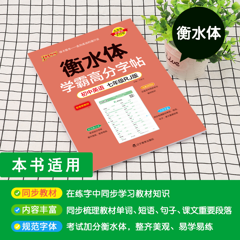 七年级·人教版 [正版]新2024人教版衡水体学霸高分字贴英语练字帖初中英语七年级八年级九年级上册下册同步练字本pass高清大图