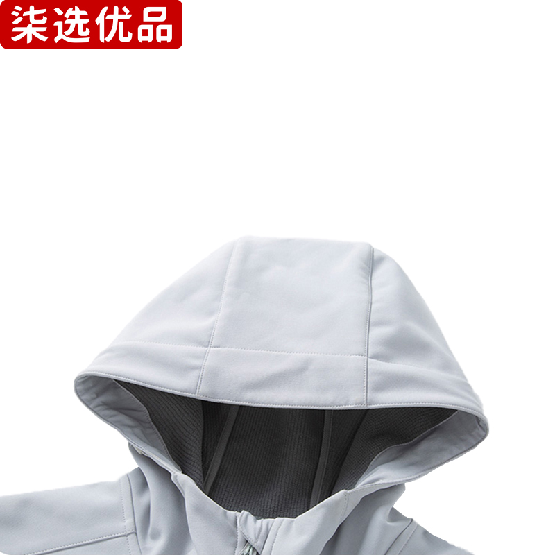 柒选优品 男女同款户外连帽软壳风衣JM2FC1JCTFG001/件高清大图