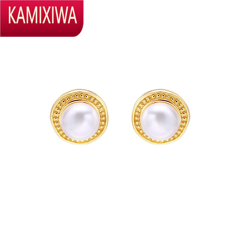 KAMIXIWAMeuri夏天款小巧精致ins冷淡风耳环法式气质高级珍珠耳钉银