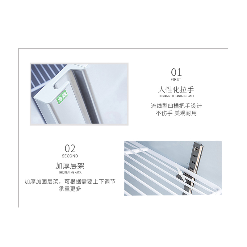 今创(jinchuan)卧式冷藏冷冻双温工作台保鲜工作台商用厨房冰柜平冷工作台冷冻柜冰箱不锈钢水吧台奶茶操作台