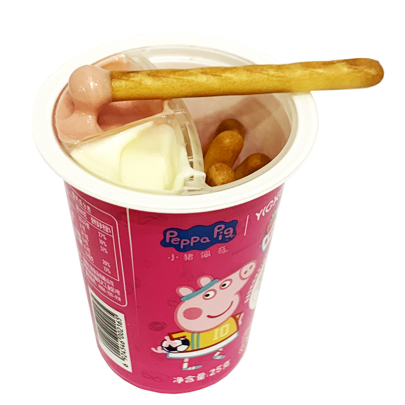 小猪佩奇PeppaPig蘸酱杯草莓味+白巧克力 25克 双重美味儿童零食辅食