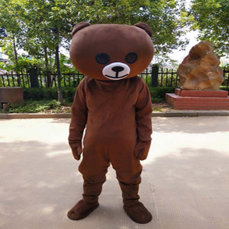 网红熊人偶服装熊本熊布朗熊人偶服装抖音发传单皮卡丘人偶行走装 深棕微笑 M