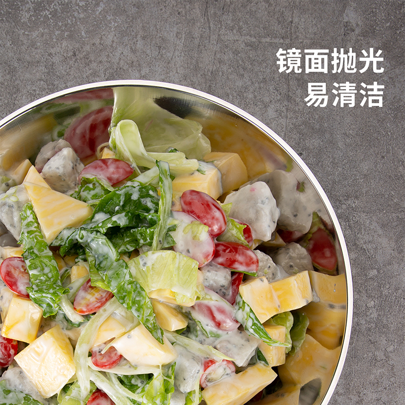 美厨(maxcook)304不锈钢碗 大汤碗双层隔热 加深加厚餐具面碗多用碗26CM MCWA235