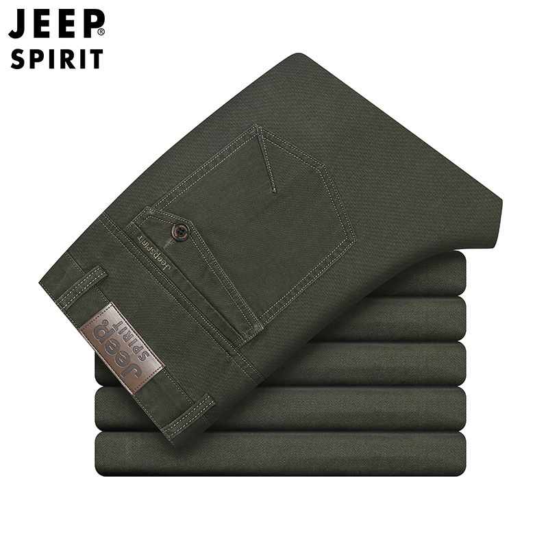JEEP SPIRIT吉普男装男裤子男秋冬男士休闲裤宽松直筒休闲工装棉长裤高清大图