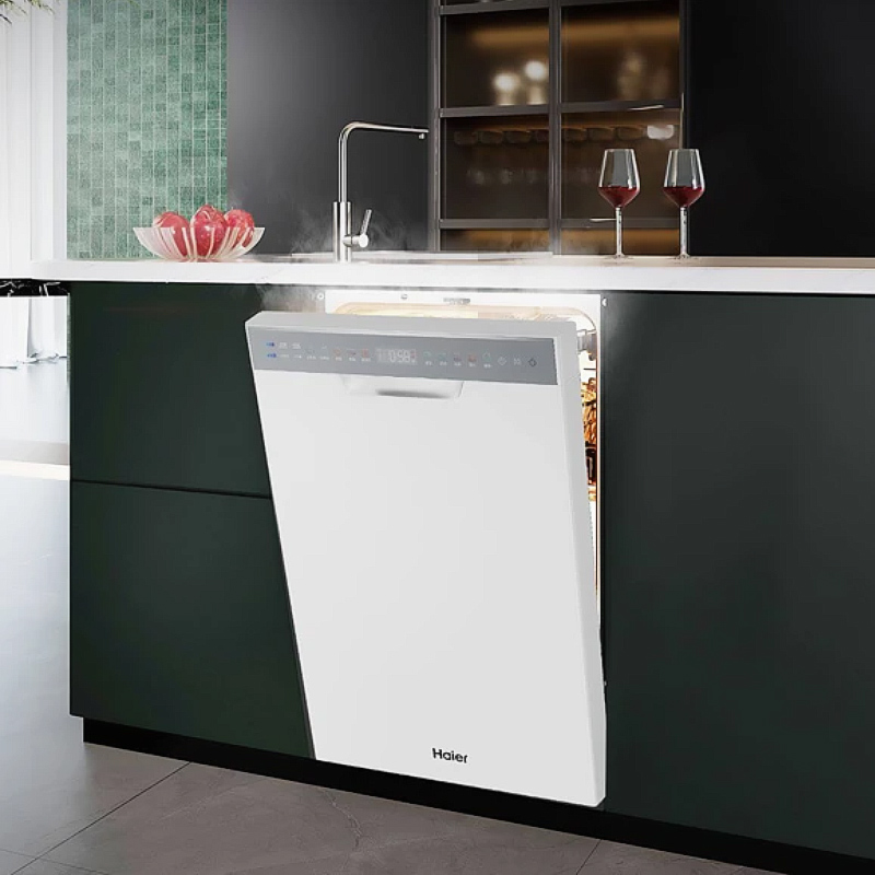 海尔(Haier)嵌入式双面洗洗碗机小蛮腰X11S白色 14套大容量 45cm超窄 一级水效EYBW14586BBU1高清大图