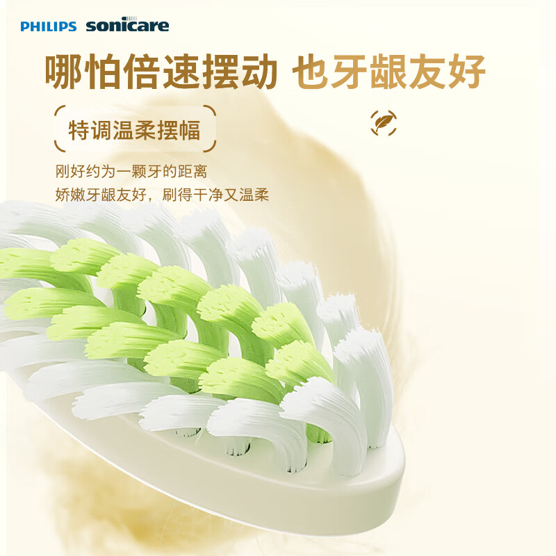 飞利浦(PHILIPS)电动牙刷S3 生日礼物 成人情侣款送男生/女友柔和亮白刷头小羽刷5种模式瑞斯白HX2471/03高清大图