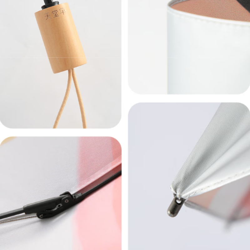 天堂防紫外线阳伞三折嫣然8K银胶防晒防紫外线遮阳晴雨伞 伞下98CM高清大图