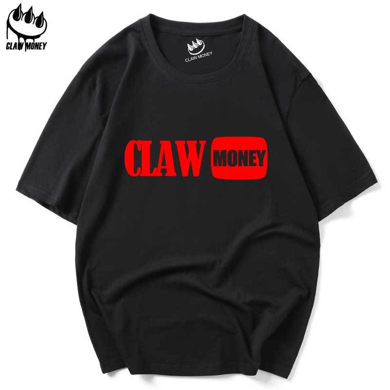 CLAW MONEY短袖男士夏季宽松美式印花T恤潮流百搭休闲ins风情侣装