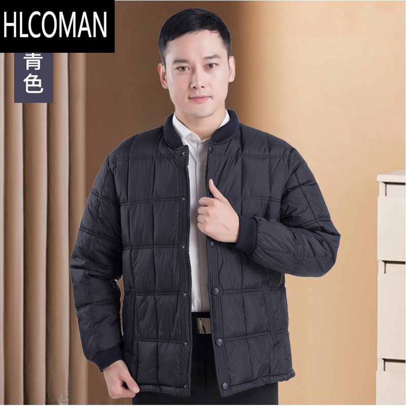 hlcoman爸爸冬装外套加厚羽绒棉男士冬季内胆立领棉衣中老年人p暖棉袄