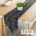 北欧桌旗 棉麻家用桌布电视柜长桌旗欧式茶几现代简约轻奢床旗 黑菱线格 30*220cm（适合160-180cm左_765