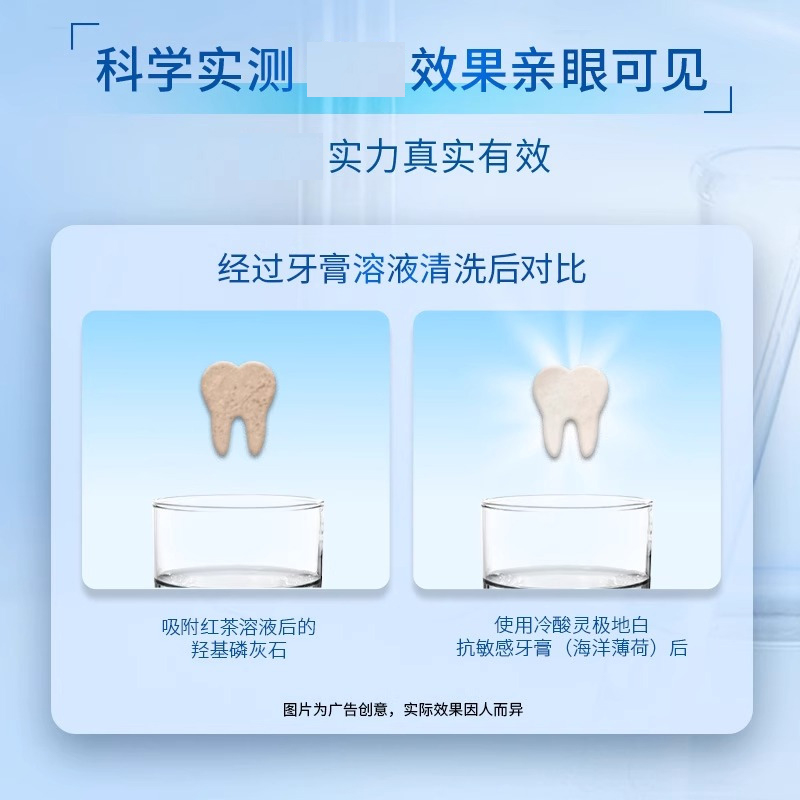 冷酸灵泵式牙膏极地白130g 海洋薄荷香型抗敏感 口气清新 闪蓝啫喱膏体 按压式牙膏高清大图