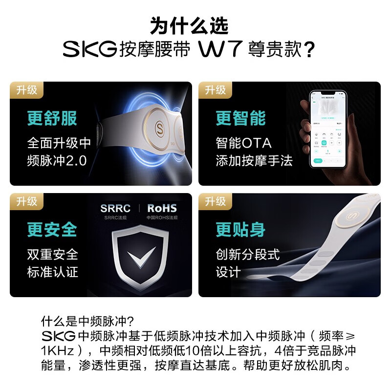 SKG(SKG)轻薄隐形按摩腰带 W7尊贵款高清大图