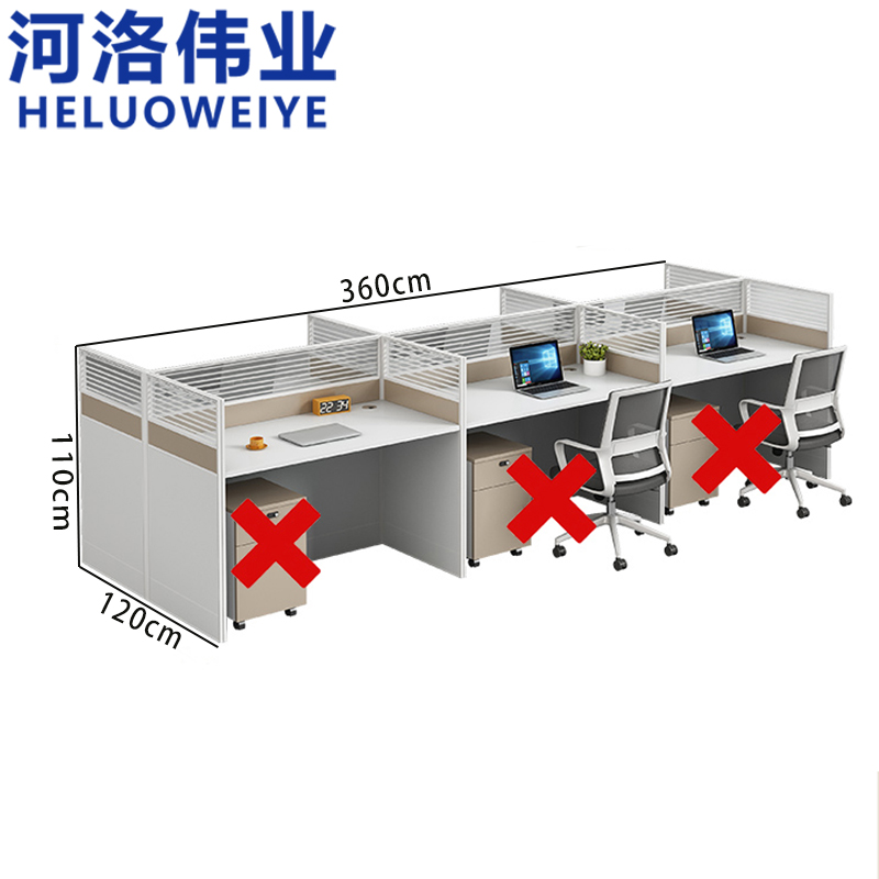 河洛伟业屏风办公桌高清大图