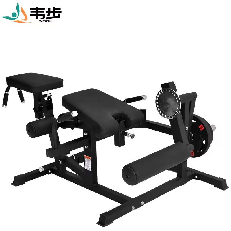 韦步FLT004坐式大腿屈伸卷腹背肌伸展卧姿弯腿多功能合一训练器械单机+30KG杠铃片高清大图
