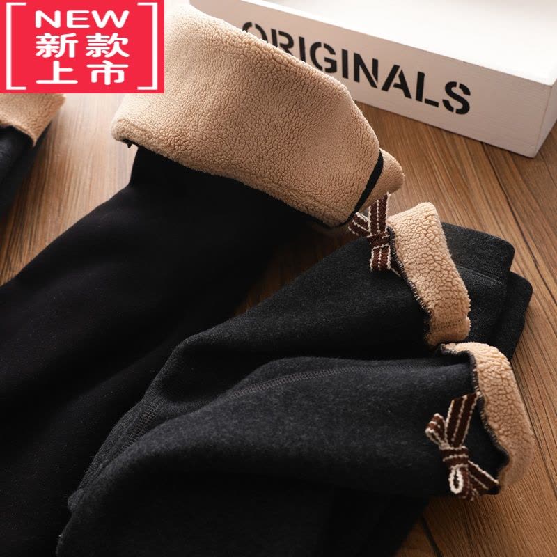 可莉允女童加厚加绒秋冬儿童高腰保暖一体绒外穿铅笔裤女宝宝棉裤保暖裤图片