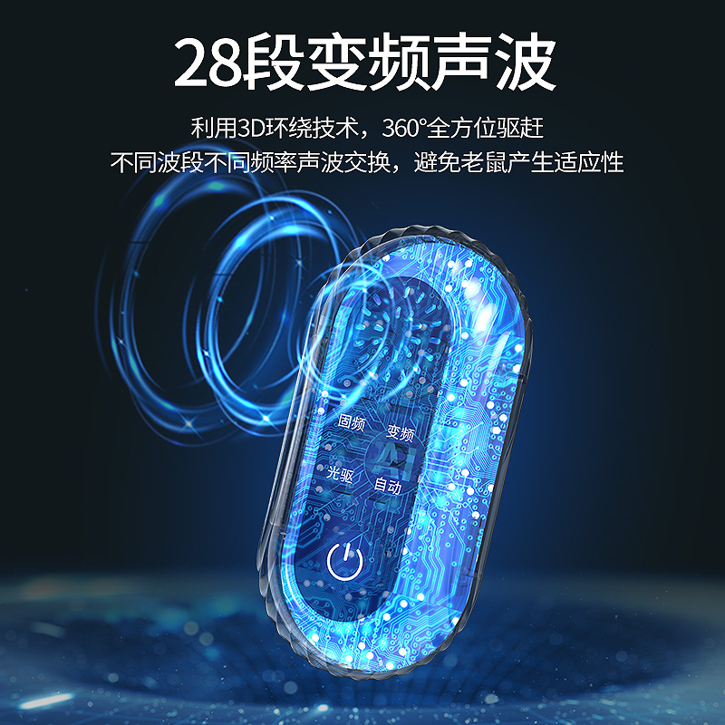 超声波大功率驱鼠器家用电子猫扑捉抓防老鼠驱赶灭鼠神器[918标准版][白色]高清大图