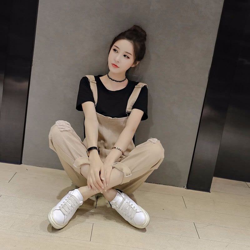 迪鲁奥(DILUAO)孕妇背带裤套装春夏时尚款宽松孕妇裤子外穿春秋装潮妈图片