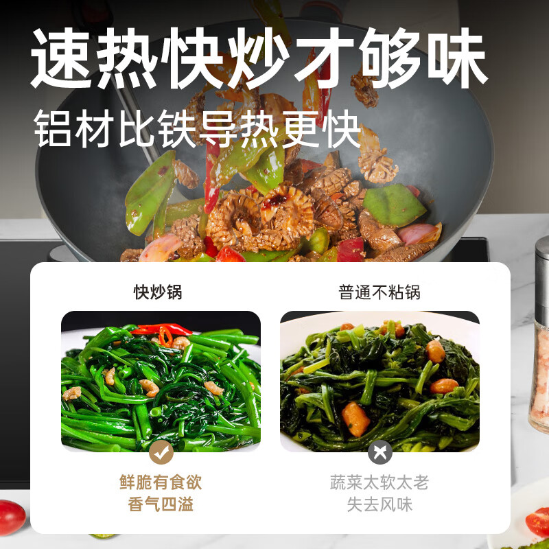 炊大皇 32cm炒锅 节能微压炒锅 少油烟聚能不沾锅炒菜锅CG32JN-X高清大图