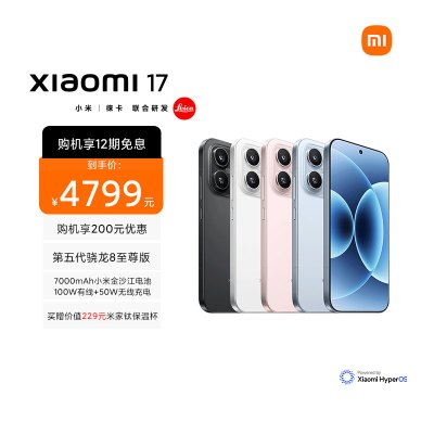 Xiaomi 17 雪山粉 16GB内存 512GB存储