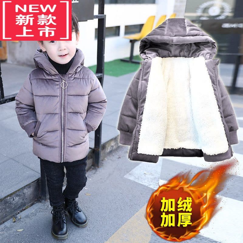 可莉允童装男童棉衣2021冬季新款儿童加绒加厚棉服小童韩版宝宝棉袄洋气图片