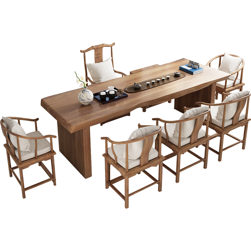 金沙公爵泡茶桌家用新中式功夫茶桌椅组合实木茶几简约现代原木小茶台