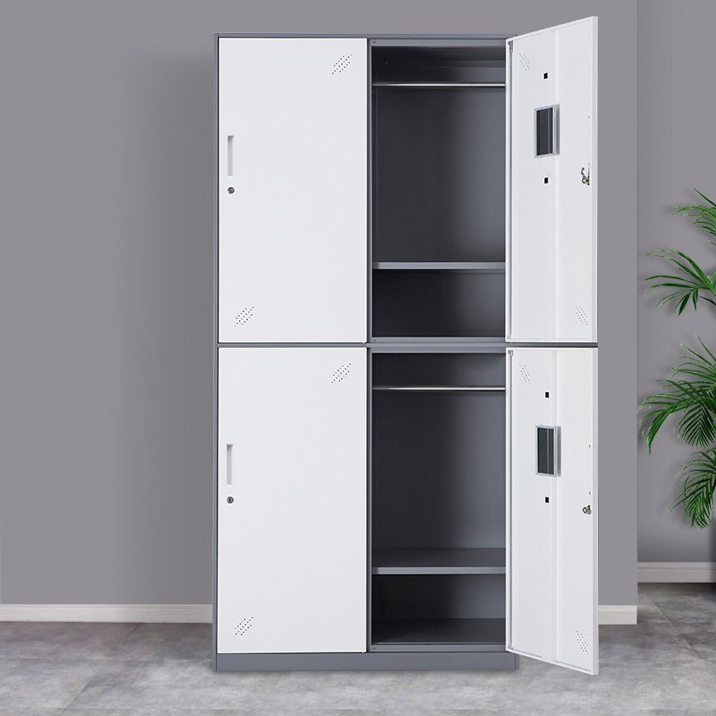 永格更衣柜员工柜钢制铁皮柜四门铁皮柜办公室衣柜储物柜宿舍鞋柜工