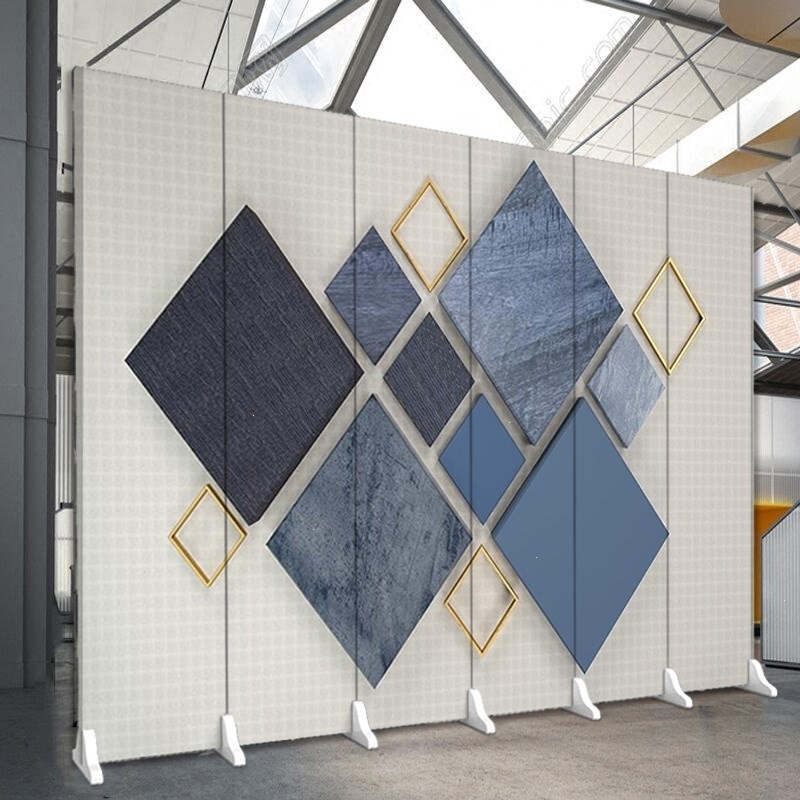 简易屏风经济型活动隔断客厅房间隔板卧室现代简约折叠移动推拉墙 天