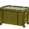 嵋里 加厚带盖直角收纳箱 不带轮子 新军绿 430x330x250mm