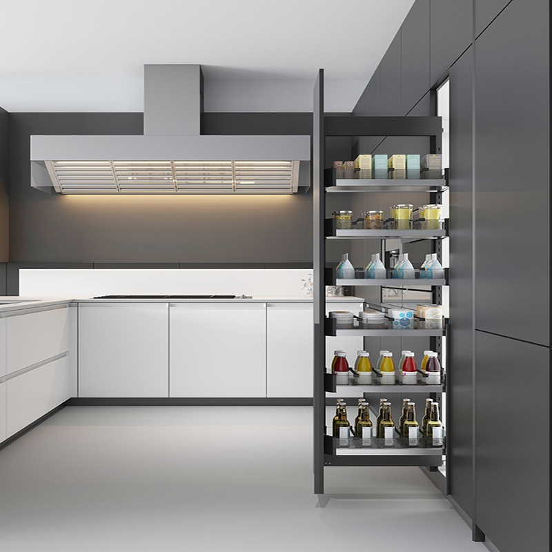 回固高柜大怪物收纳厨房橱柜高深窄拉篮夹缝侧装高深侧拉零食储藏