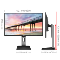 名龙堂AOC Q27P1U 27英寸2K显示器IPS台式电脑电竞设计高清显示屏