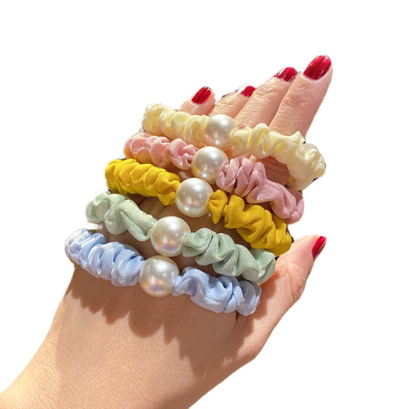 扎头发高弹力头绳小肠发圈发绳皮筋高颜值韩国女发饰头饰仙女夏天黄色