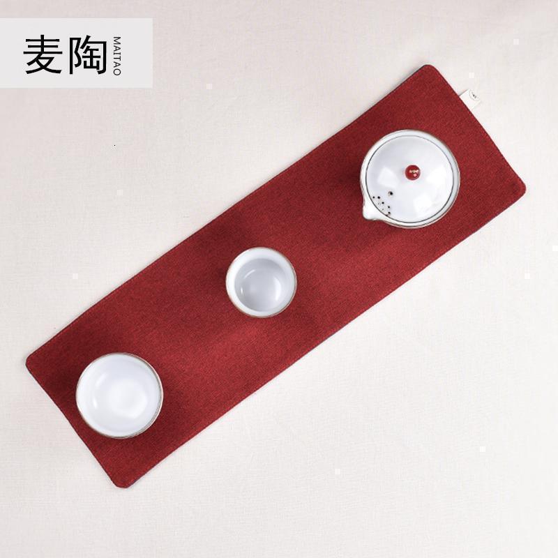 茶桌布禅意布艺茶席 麻布中式茶布桌旗长方形台布棉麻纯色中国风_408