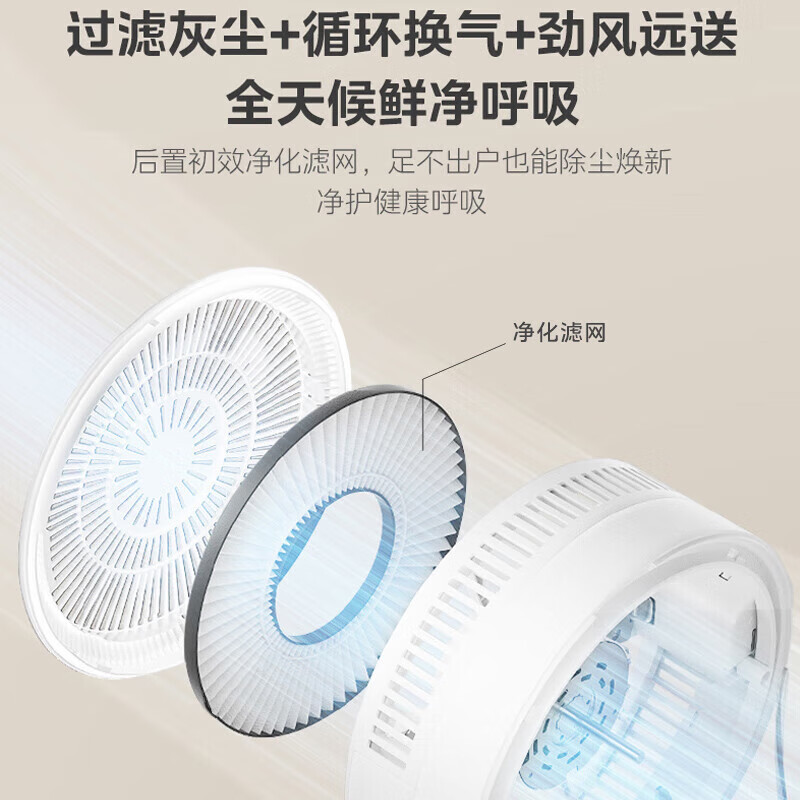 美的(Midea)空气循环扇直流变频电风扇家用风扇立式落地扇遥控定时换气扇轻音节能电扇除菌净化可选 FGD24UZR