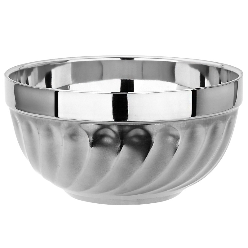 企购优品 304双层不锈钢早餐碗8*18cm