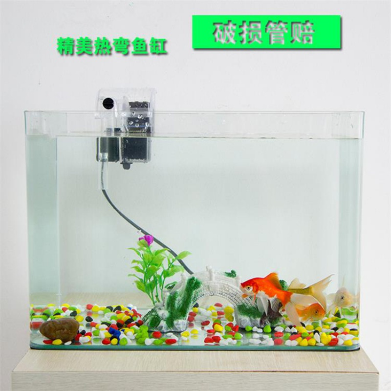 京弗高清透明热弯方形玻璃金鱼缸创意缸小型办公桌水族箱造景报价 参数 图片 视频 怎么样 问答 苏宁易购