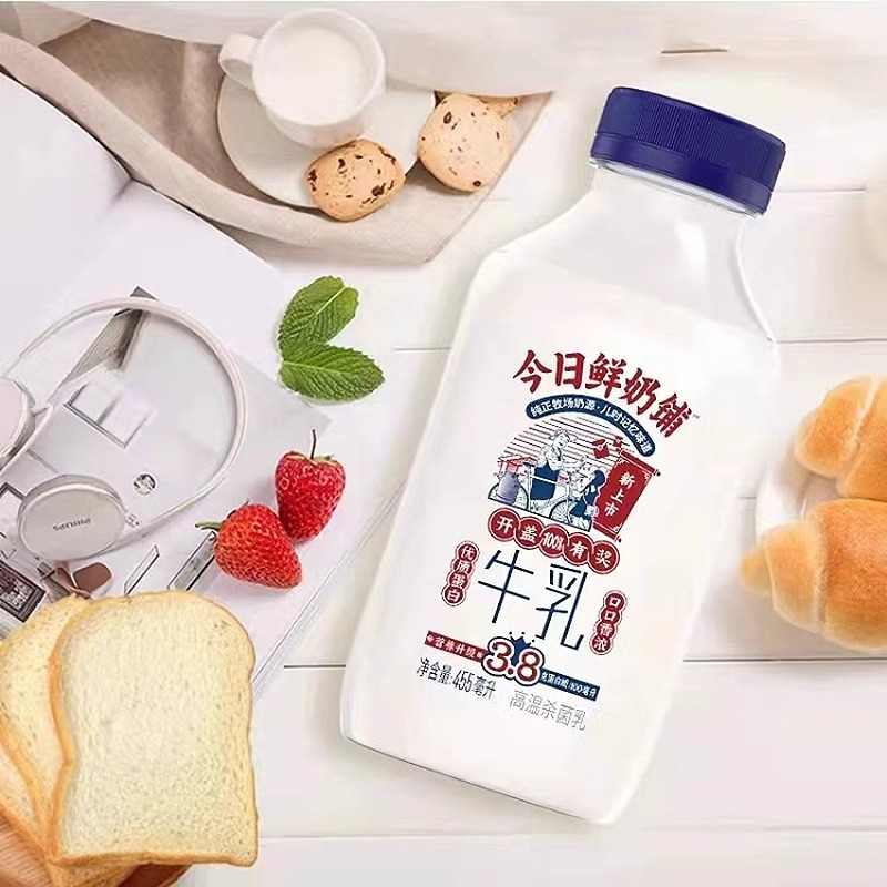 新希望今日鲜奶铺牛乳445ml*3瓶低温牛奶大瓶装营养早餐冷鲜牛奶高清大图