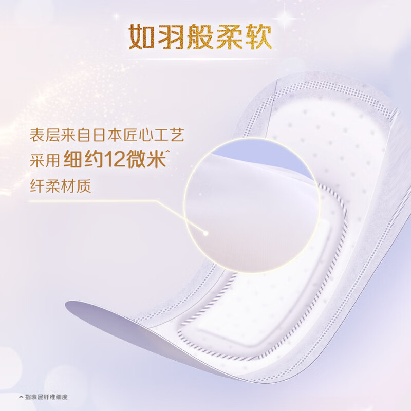 乐而雅(laurier)零触感羽感棉超丝薄17cm迷你卫生巾14片 细腻柔滑 亲抚肌肤高清大图