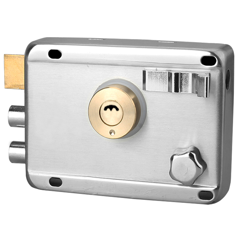 老式防盗门锁通用型大门木门铁门锁暗锁防撬防锡纸外装门锁右边开有边