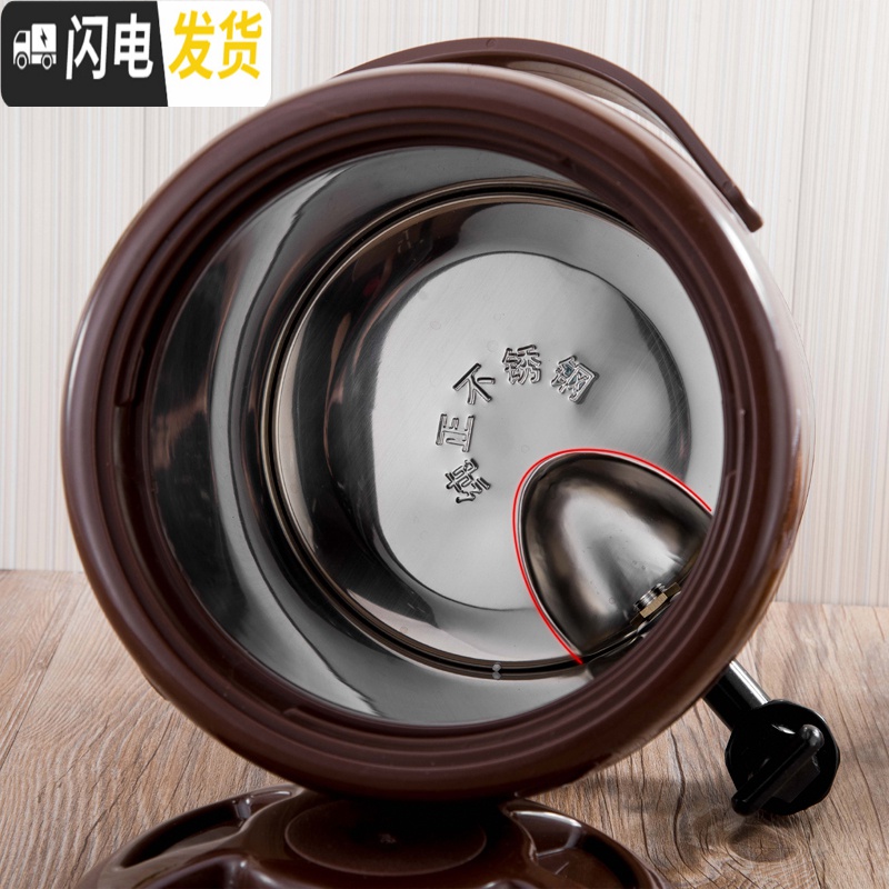 三维工匠商用不锈钢奶茶桶保温桶带龙头大容量开水桶豆浆桶冷热681012 10红色(带龙头)饭盒/提锅高清大图