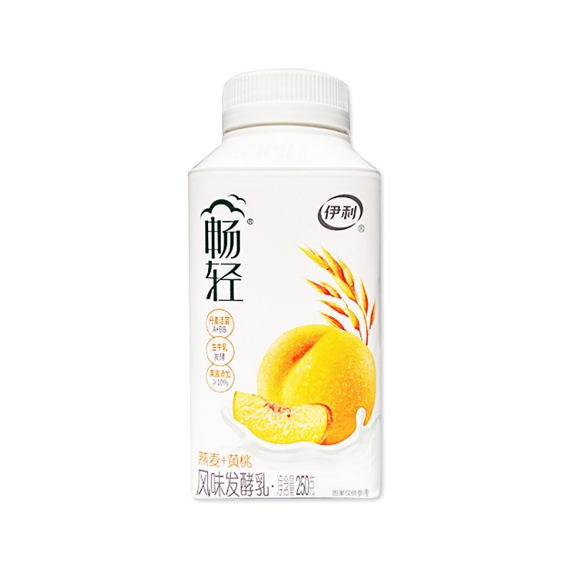 伊利畅轻风味发酵乳 燕麦黄桃 250g