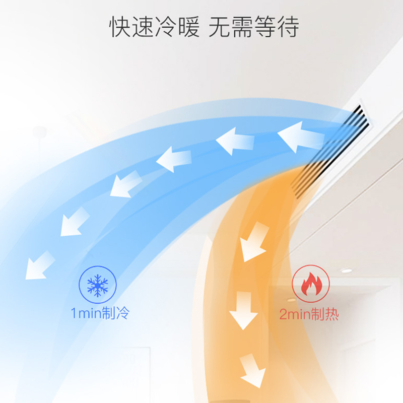 奥克斯空调2匹p风管机一拖一中央空调家用客餐厅变频卡机
