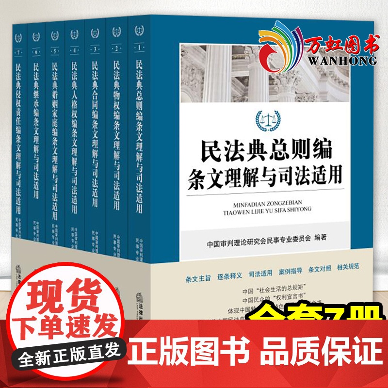 2022新版民法典条文理解与司法适用丛书7册七本总则编、物权编、合同编、人格权编、婚姻家庭继承编、侵权责任编民法典理解与高清大图